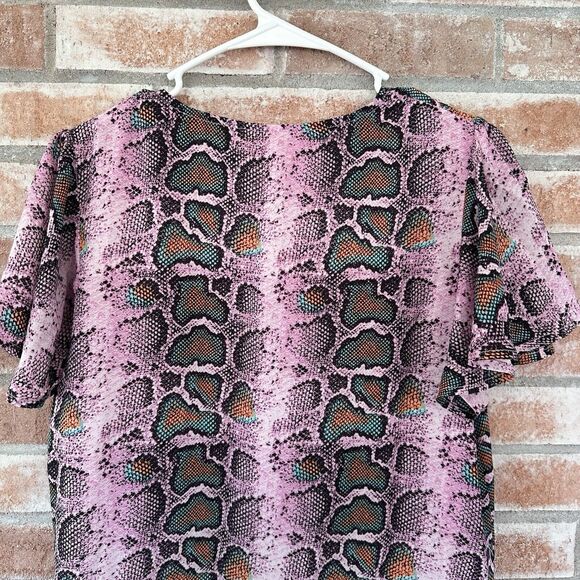 Buddy Love Purple Haze Snakeskin Hailey Button Up Dress Medium - Picture 9 of 10